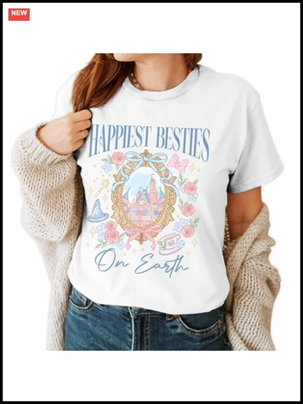 Magical Family Vacation Graphic Tee - Happiest Besties Shirt 100% Cotton Casual